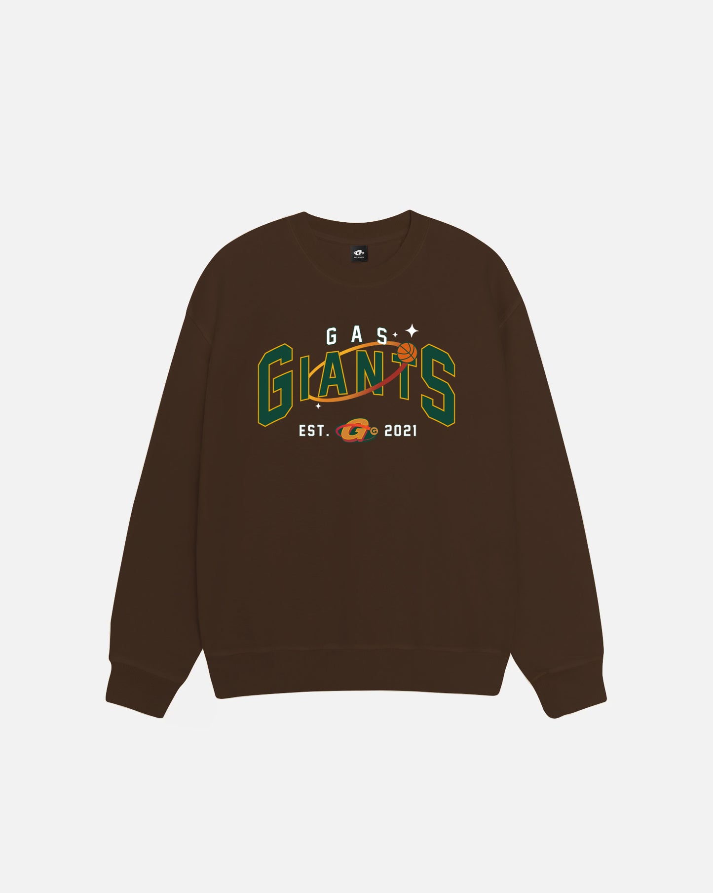 GAS GIANTS EST 2021 BROWN CREWNECK